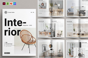 Interior Design & Magazine Template, a Magazine Template by GoldenGrid Studio