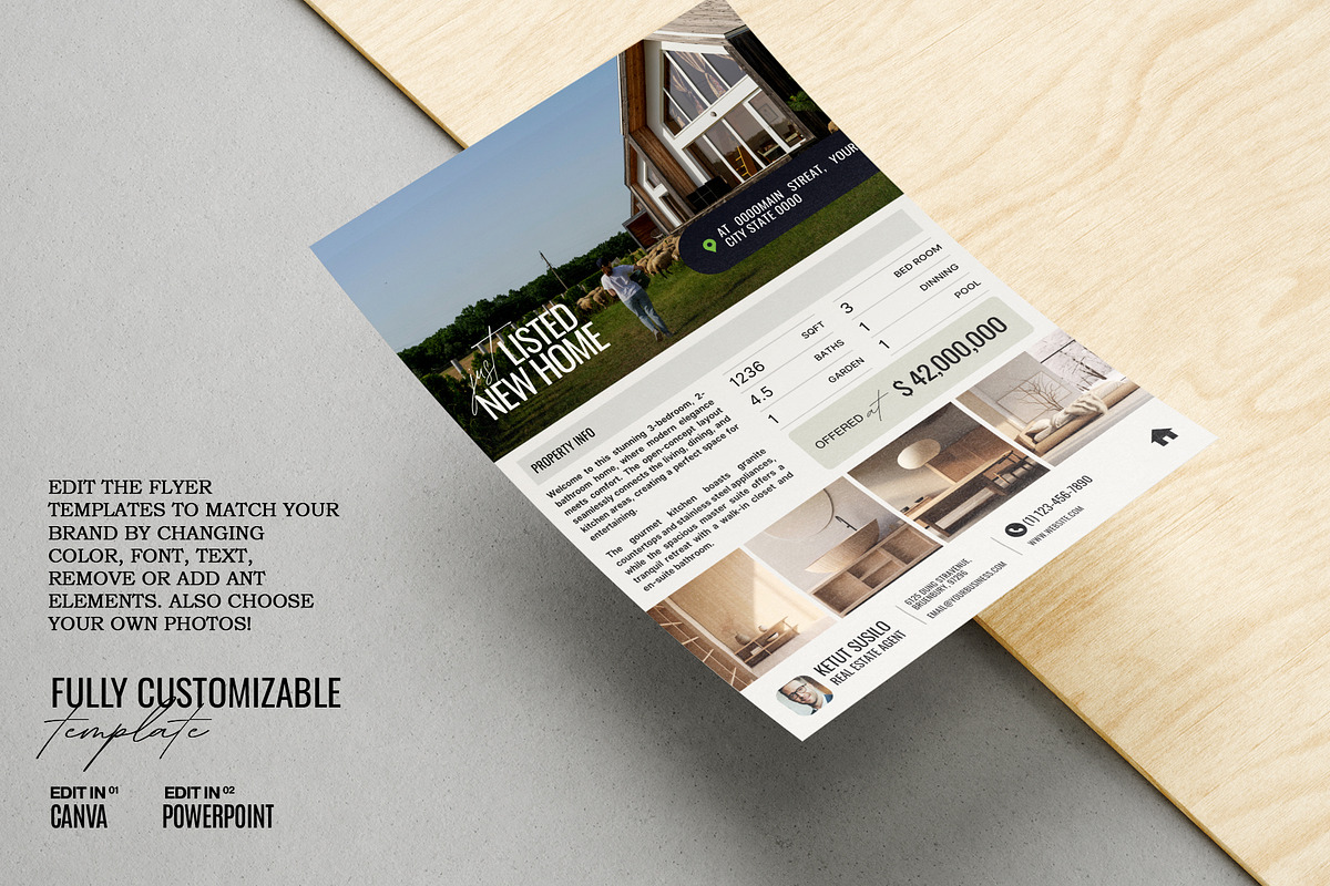 Real Estate Flyer For Marketing, a Flyer Template by Prapti Design (Photo 4 of 10)