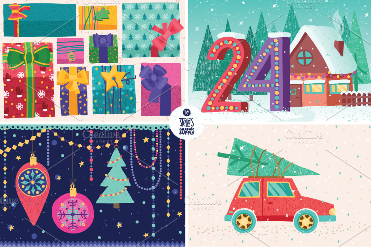 Christmas Illustrations Pack, a Decorative Illustration by Stella's Graphic Supply (Photo 4 of 6)