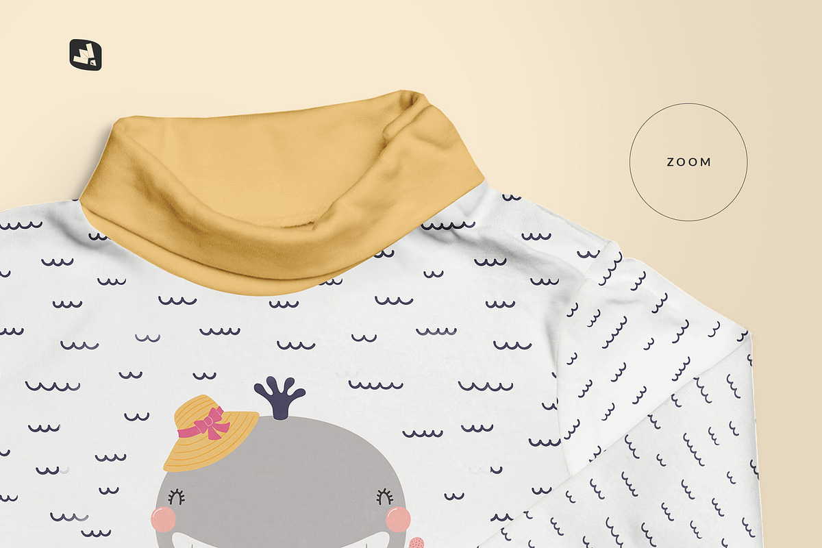 Toddler Turtle Neck Tshirt Mockup, a Shirt Mockup by Designertale (Photo 6 of 11)