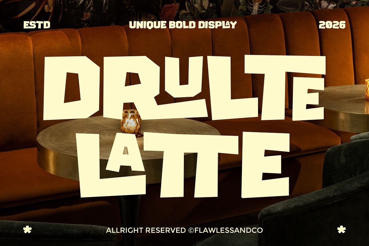 Drulte Latte - Bold Display Font, a Sans Serif Font by Flawless And Co (Photo 1 of 10)