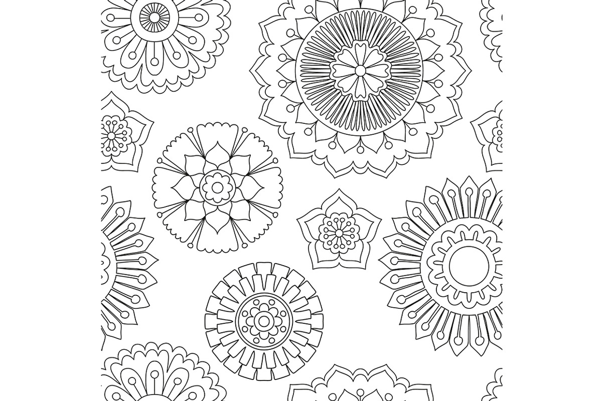 Seamless doodle flowers pattern, a Pattern Graphic by Pakete Art