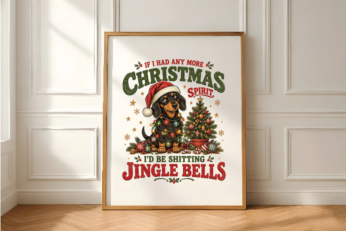 Christmas Dachshund Jingle Bells PNG, a Seasonal Illustration by Daily.Designs (Photo 5 of 5)