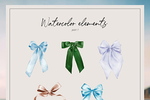 RIBBON BOWS Watercolor Pack