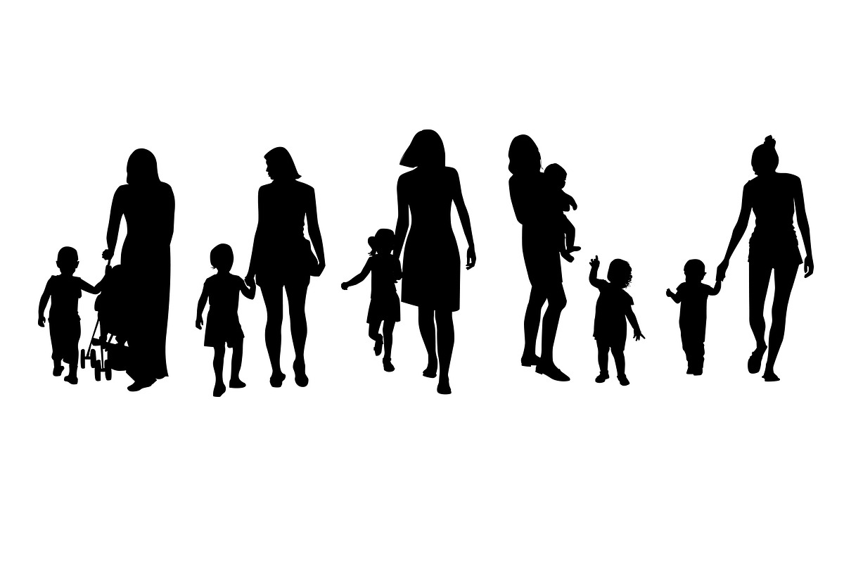 Set of silhouettes of women, a Person Illustration by Photo patterns