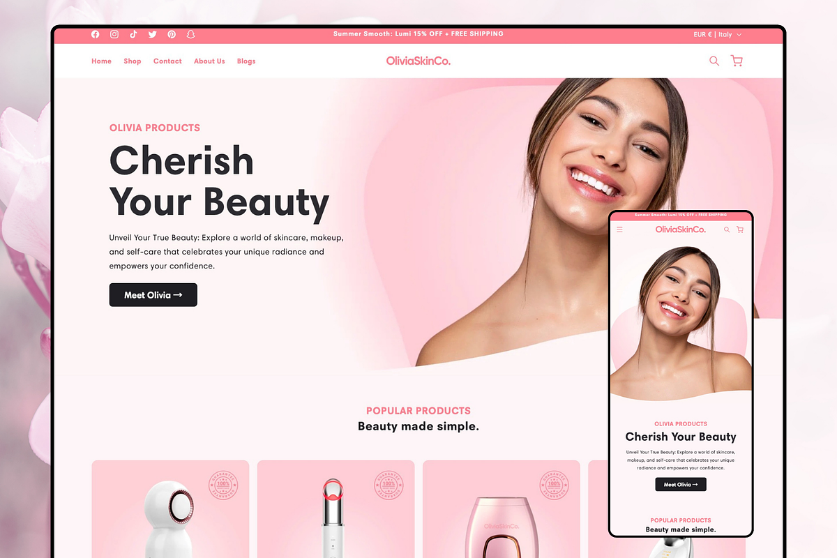 Beauty Shopify Theme, a Shopify Template by Lumin Lab (Photo 2 of 9)