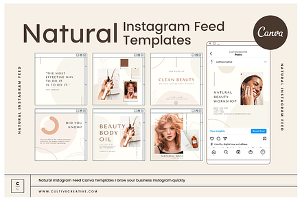 Natural Beauty Instagram Feed Canva
