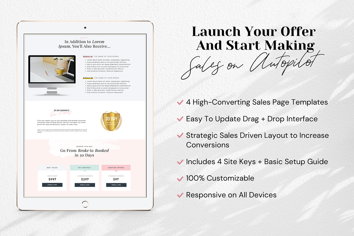 Showit Sales Page Bundle Templates, a Landing Page Template by Sugar Studios (Photo 3 of 8)