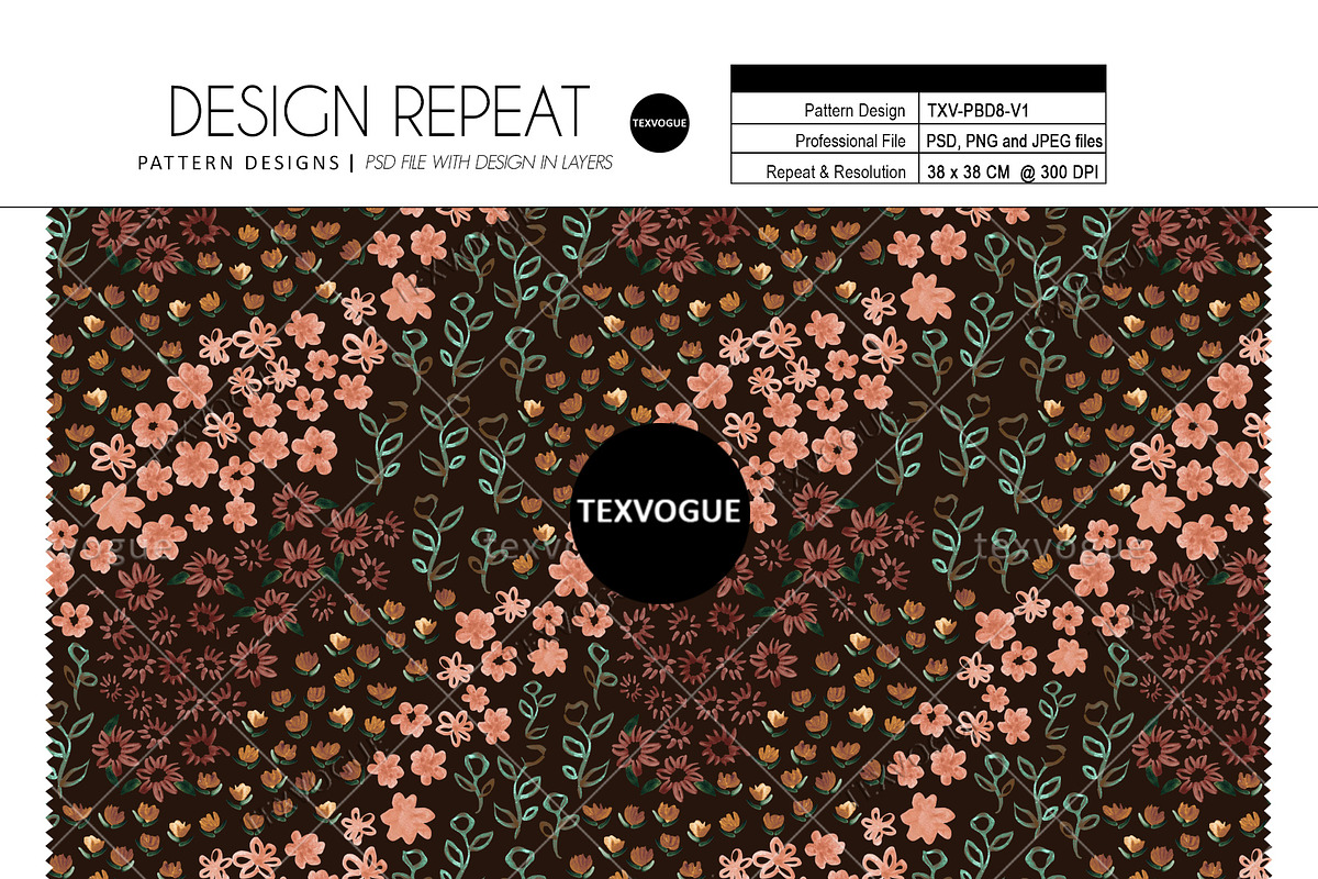 Crispy Blooms - Seamless Patterns, a Pattern Graphic by texvogue (Photo 2 of 9)