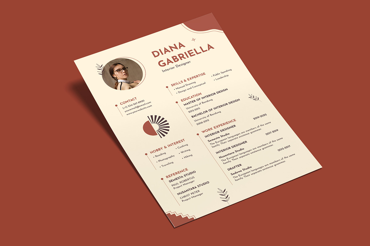 Boho CV Resume Template, a Resume Template by Neermana (Photo 3 of 5)