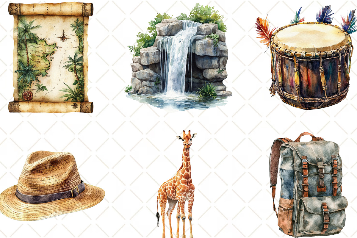 Jungle Adventure Clipart Bundle, an Illustration by Black Bird Studio (Photo 6 of 6)