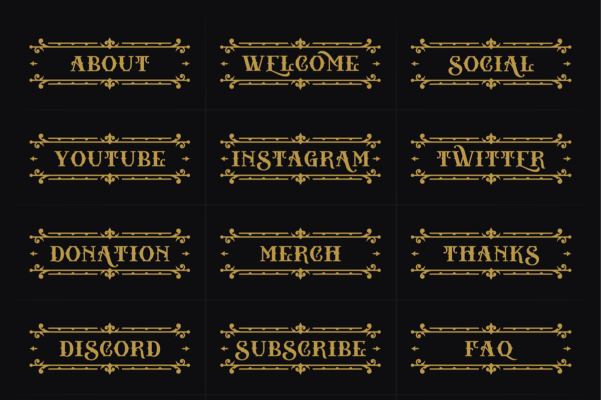 Victorian | 18 Twitch Panels, a Social Media Template by SageDsgn (Photo 2 of 6)