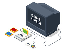 Isometric classic retro video game, a Technology Illustration by Golden Sikorka