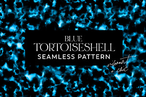 Blue Tortoiseshell Seamless Pattern