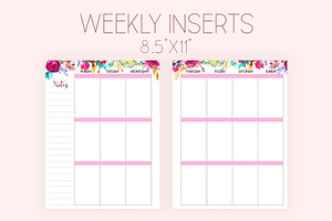 Weekly Planner Inserts 8.5x11 Purple