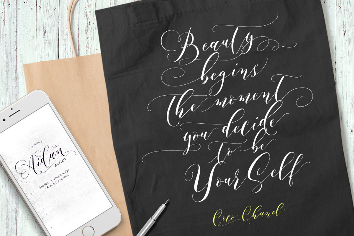 Aidan Romantic Script Font, a Script Font by JROH Creative (Photo 2 of 7)