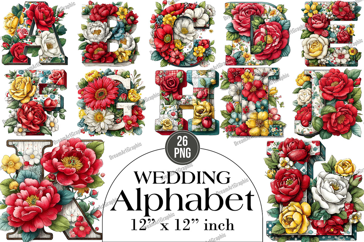 Wedding Alphabet Clipart Bundle, an Illustration by DreamArtGraphic (Photo 1 of 4)