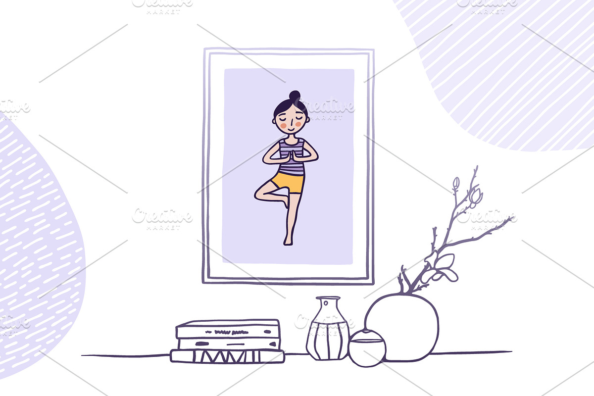 30 Yoga Poses, a Healthcare Illustration by Apolinarias Art (Photo 5 of 9)