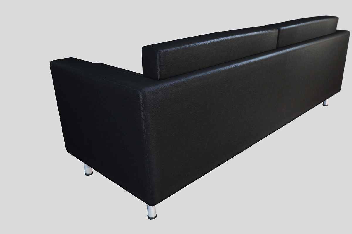 Black Leather Couch, a Furniture 3D Model by GamePoly (Photo 4 of 6)