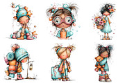 Whimsical Little Girl Clipart PNG, a Seasonal Illustration by Daily.Designs (Thumbnail 5 of 5)