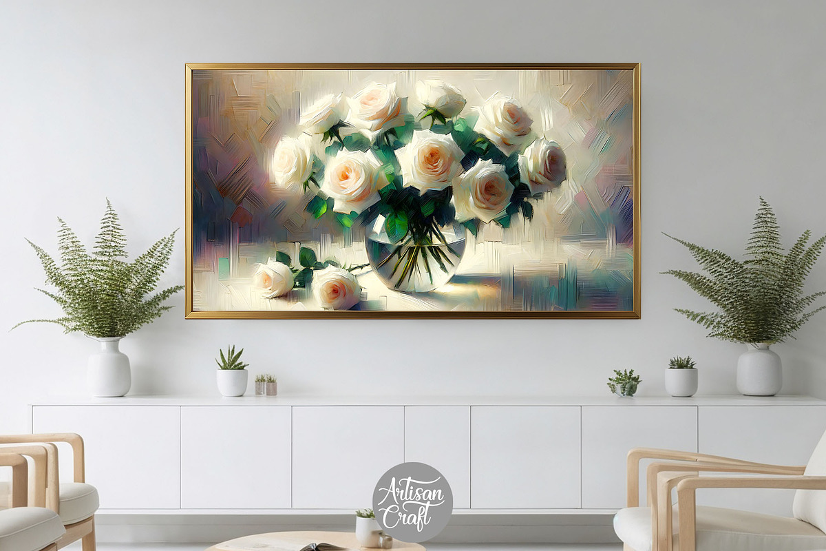 White rose Frame TV art screensaver, a Background Graphic by Artisan Craft (Photo 3 of 4)