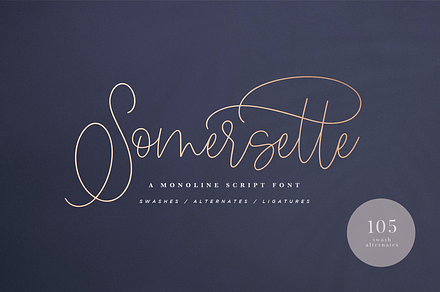 Somersette Script Font, a Script Font by The Styled Script