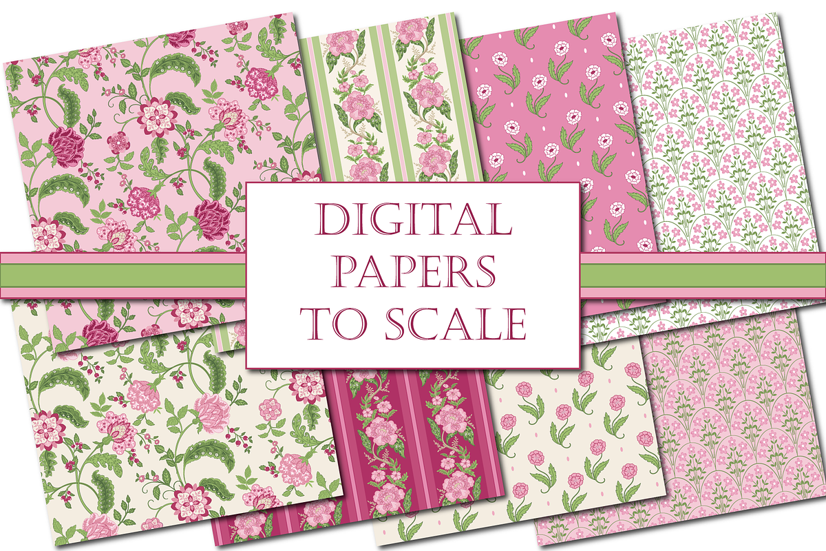 Indian Floral Boho Patterns - Pink, a Pattern Graphic by RachelStudio (Photo 5 of 8)