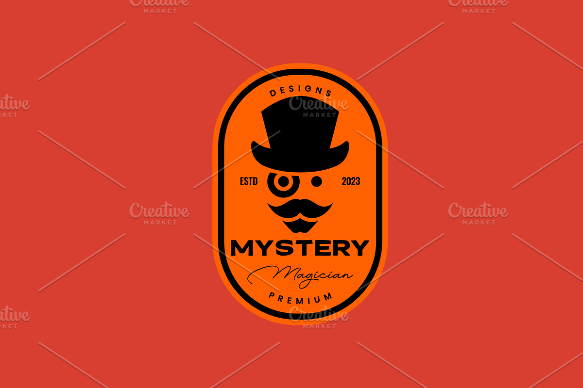 old man face beard mustache logo, a Branding & Logo Template by devastd