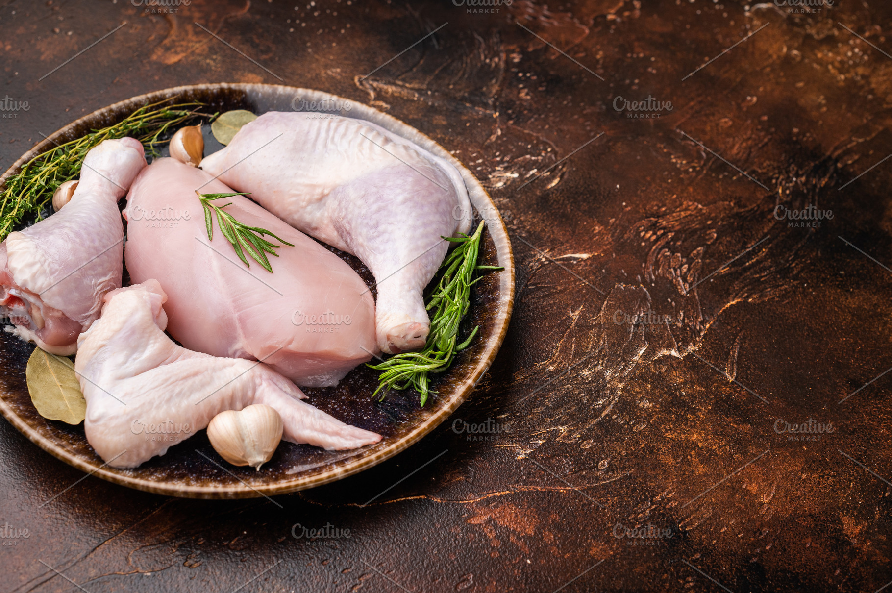 The promise of a perfect roast: prime raw poultry cuts rest with, a Food & Drink Photo by composter-box@mail.ru