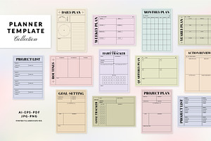 Daily, Project, Goal Planner Set