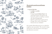 Dinosaur Toile de Jouy Pattern Set, a Background Graphic by Hughes Studio (Thumbnail 4 of 6)