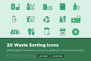20 Waste Sorting Icons, an Icon by Creative VIP (Thumbnail 1 of 5)