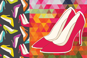 Women high heel shoes patterns.