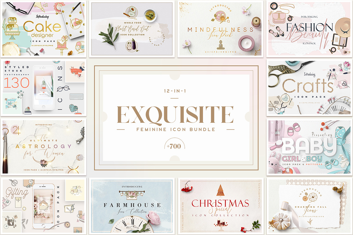 Exquisite Feminine Icon Bundle, an Icon by Polar Vectors (Photo 1 of 13)