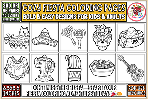Cozy Fiesta Bold&Easy Coloring Pages