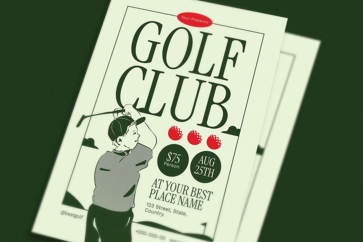 Retro Golf Club Flyer, a Flyer Template by Guuver (Photo 2 of 3)