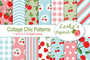 Cherry Digital Paper - Cottage Chic