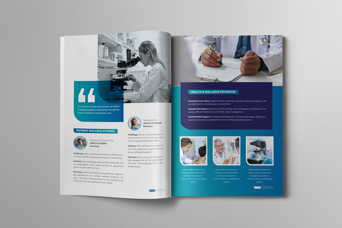 Medical Healthcare Bifold Brochure, a Brochure Template by VectStock (Photo 2 of 7)