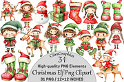 Christmas Elf Clipart, a Seasonal Illustration by CitraGraphics (Thumbnail 1 of 6)