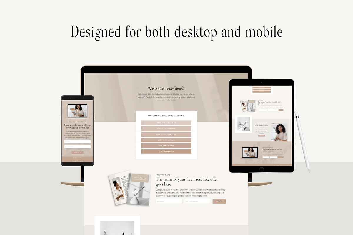 Kajabi Link in Bio Page Template, a Landing Page Template by Pixel & Flow (Photo 7 of 9)