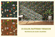 Watercolor Woodland Animals, a Pattern Graphic by KlymchukArtworks (Thumbnail 5 of 8)