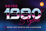 80's Retro Graphic Styles, a Layer Style Add-On by Designdell (Thumbnail 1 of 6)
