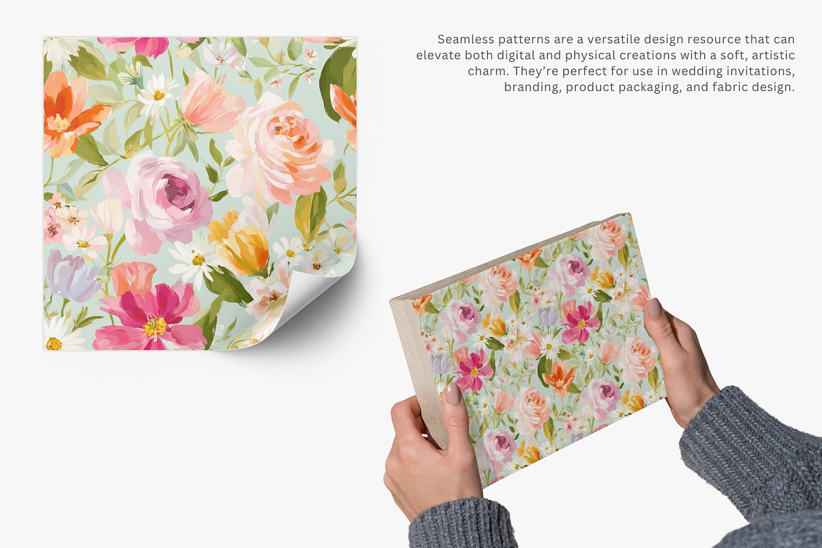 vibrant spring florals pattern, a Pattern Graphic by Pink Studio Art (Photo 4 of 5)