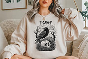 F-Caw-F SVG PNG, Funny Raven Design, a Seasonal Illustration by YA Design (Thumbnail 3 of 4)