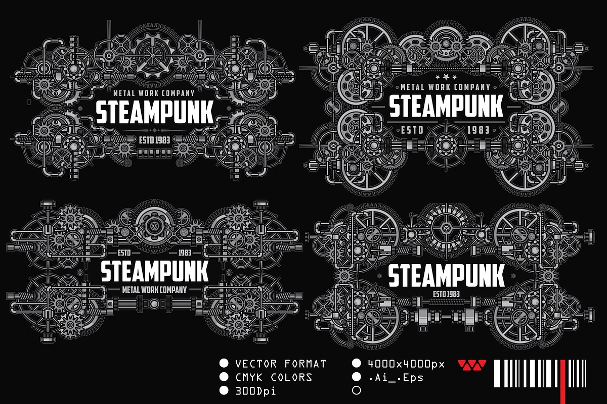 12 Steampunk badge logo, a Graphic by the-sastra (Photo 2 of 4)