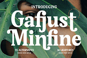 Gafjust Minfine Modern Serif, a Serif Font by timelesstype.co (Thumbnail 1 of 20)