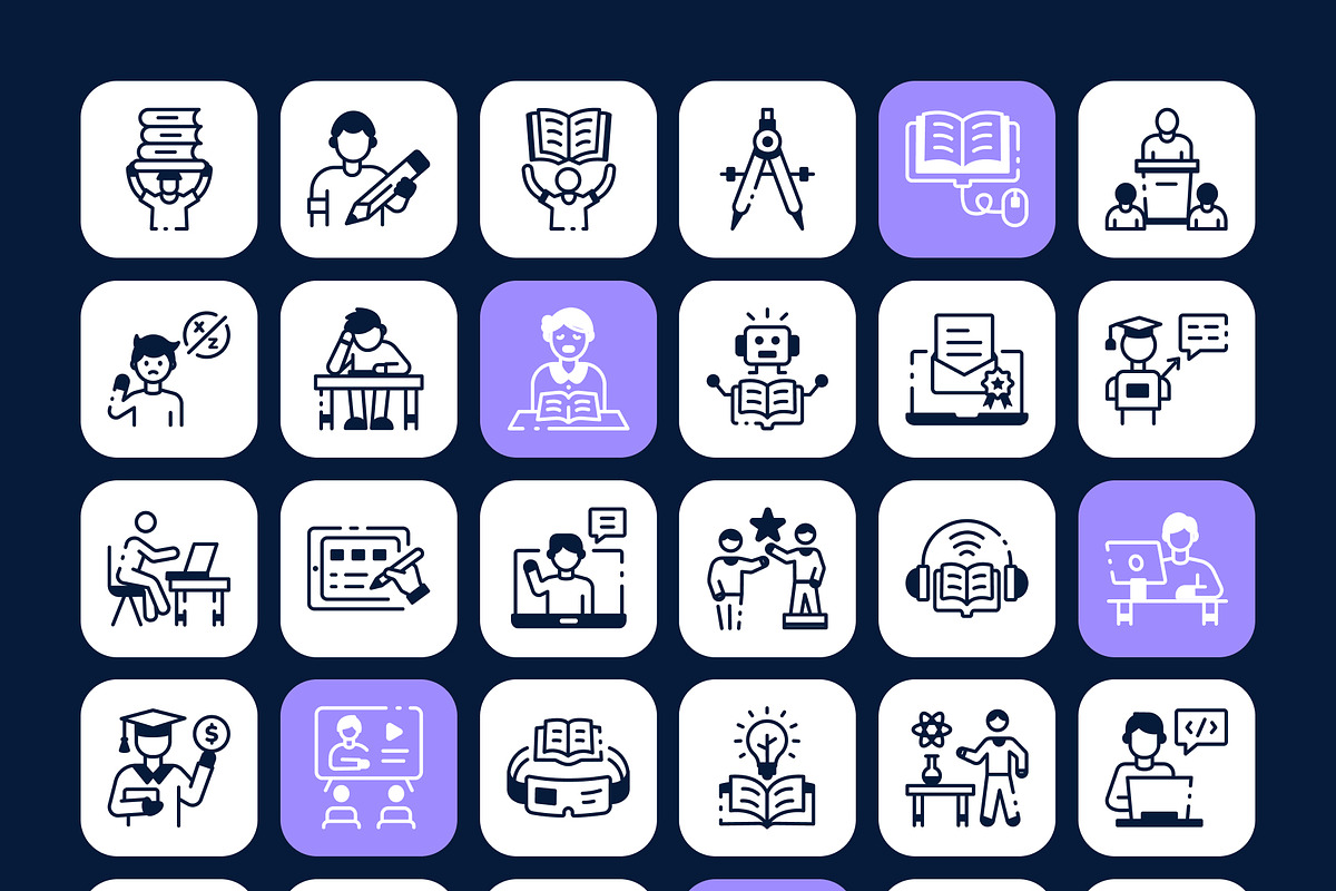 School Education Icons Set, a Solid Icon by Vectors Market (Photo 7 of 8)