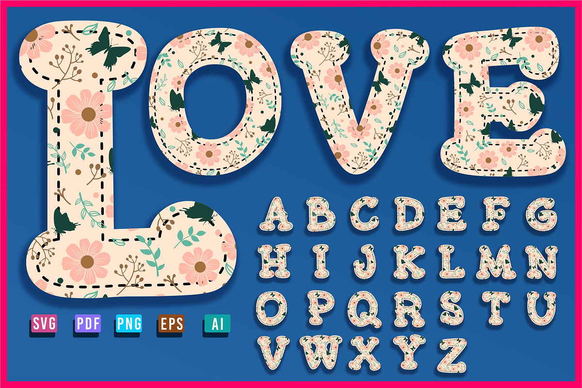 Floral Alphabet, Floral Font SVG, an Object Graphic by D2PUTRI (Photo 10 of 31)
