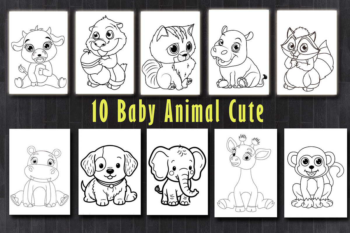 Coloring Page Baby Animal, an Illustration by Eka Design (Photo 2 of 3)