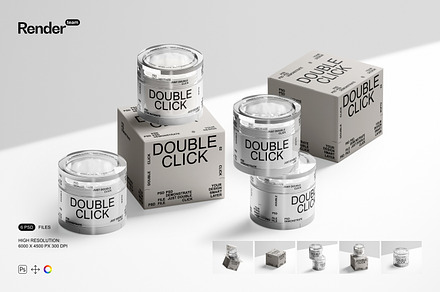 Cosmetic Jar and Box Mockup Set, a Packaging Mockup by Renderteam
